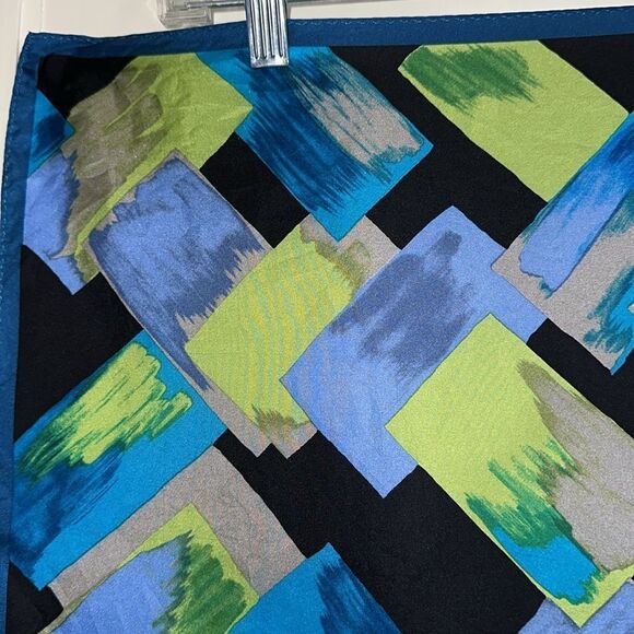 Anne Klein multi colored silk square scarf - Picture 2 of 8